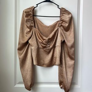 Flowy square neck peplum blouse